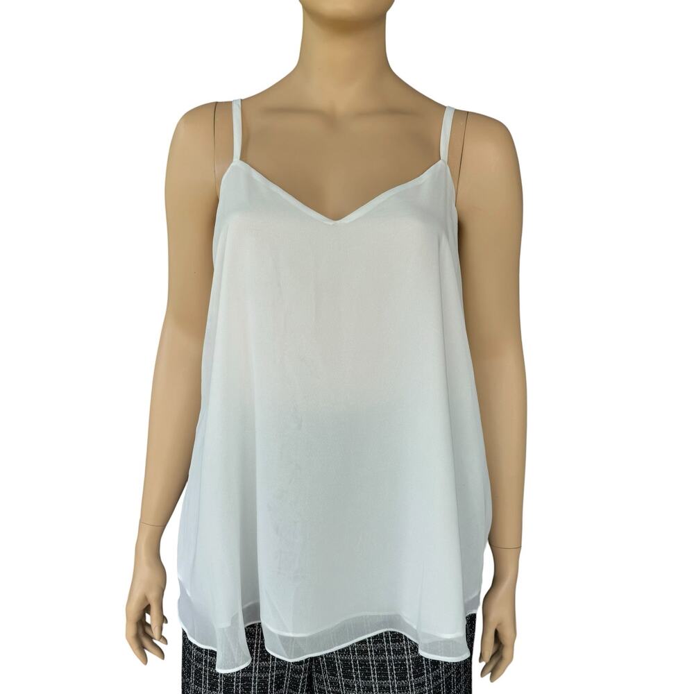 Torrid Sophie Size 3 3X Cloud Dancer White Chiffon Swing Cami Tank Top NWT